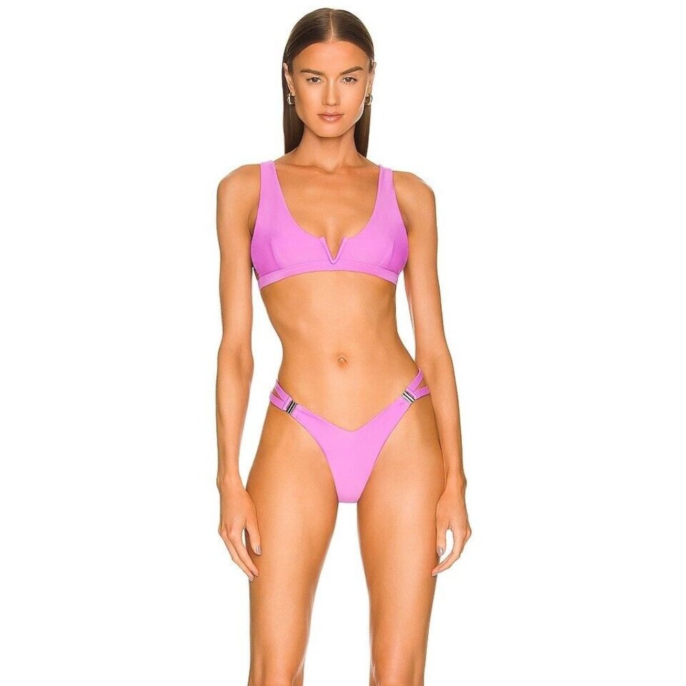 New Kasie Bikini Bottom Michael Costello XS Electric Purple Revolve